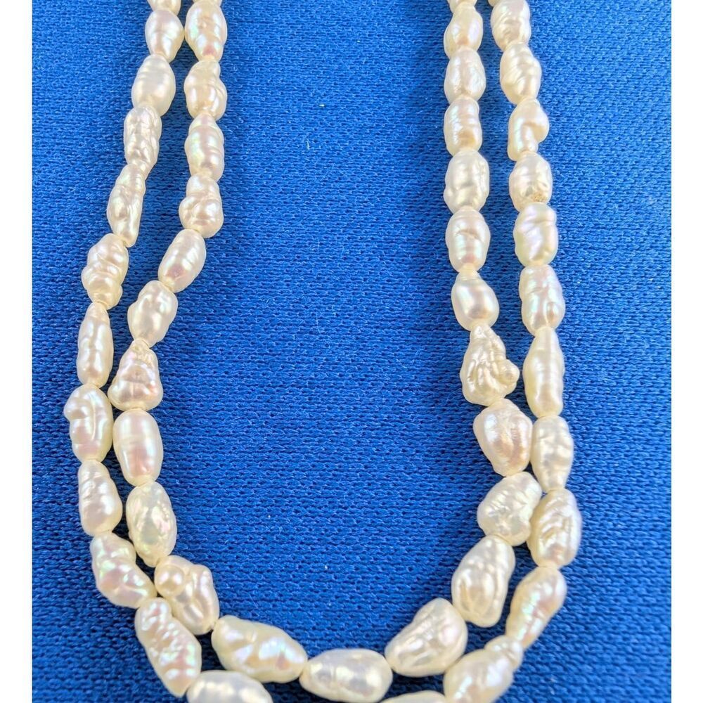 35" Inch Strand Of Fresh Water Rice Seed Pearls